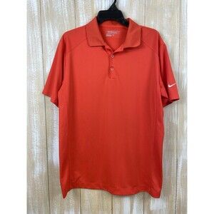 Nike Golf Polo Shirt Men’s M Neon Red Orange Tour Performance Stretch Dri Fit